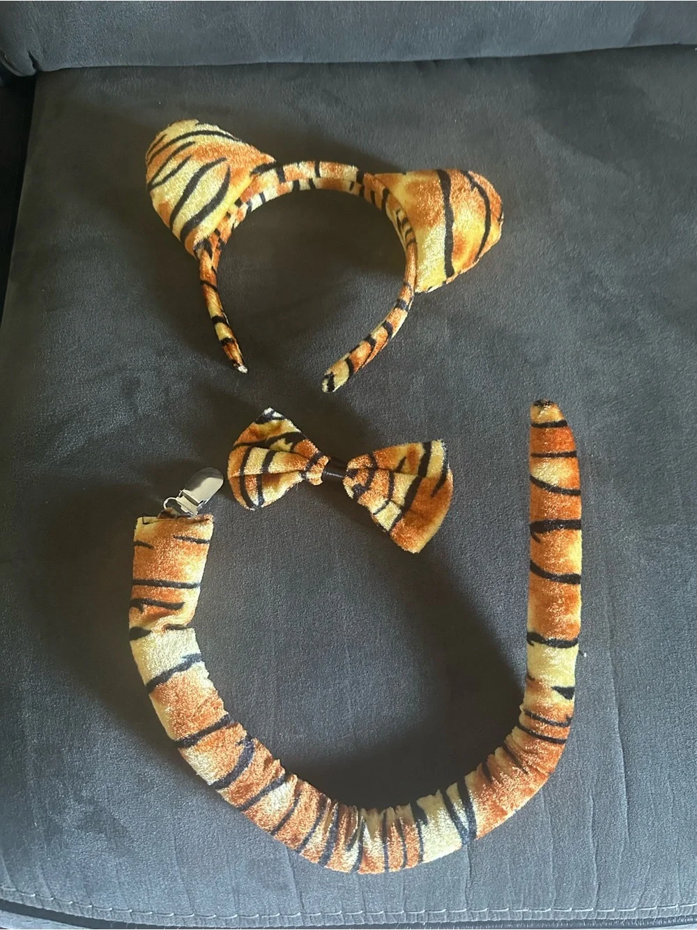 Kids Tiger-Print Costume Hair Accessory Set - Orange